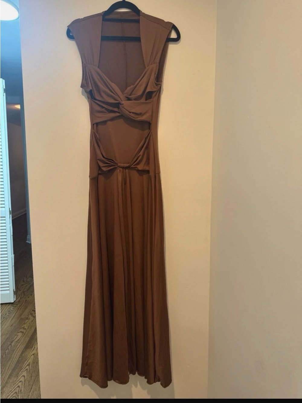 Brown Twist-Front Maxi Dress - Women